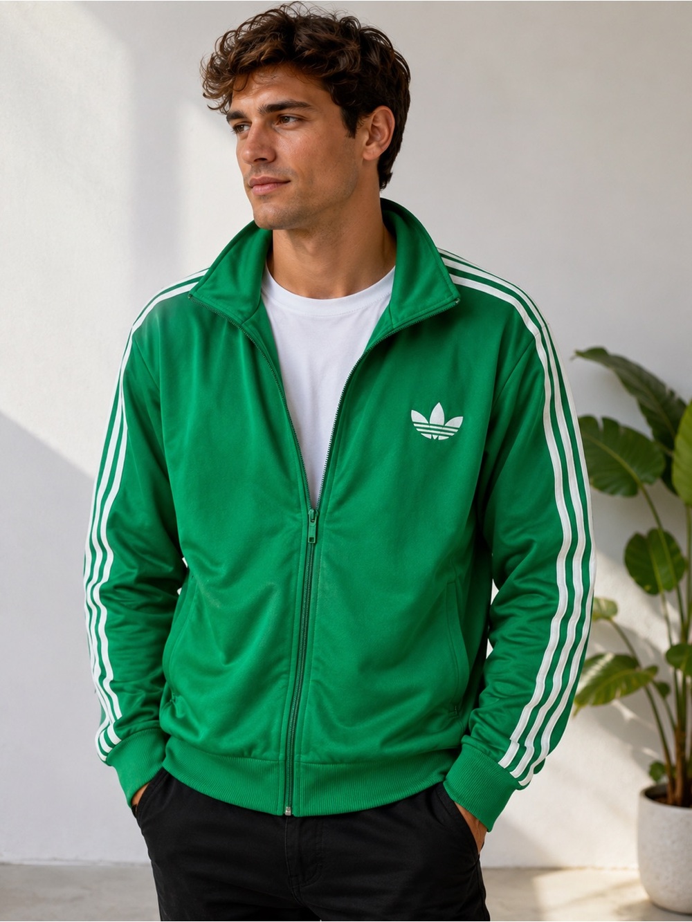 Adidas Originals Trefoil Green Track Jacket Vintage Y2K 3-Stripe ZipUp NWT Sz 2X